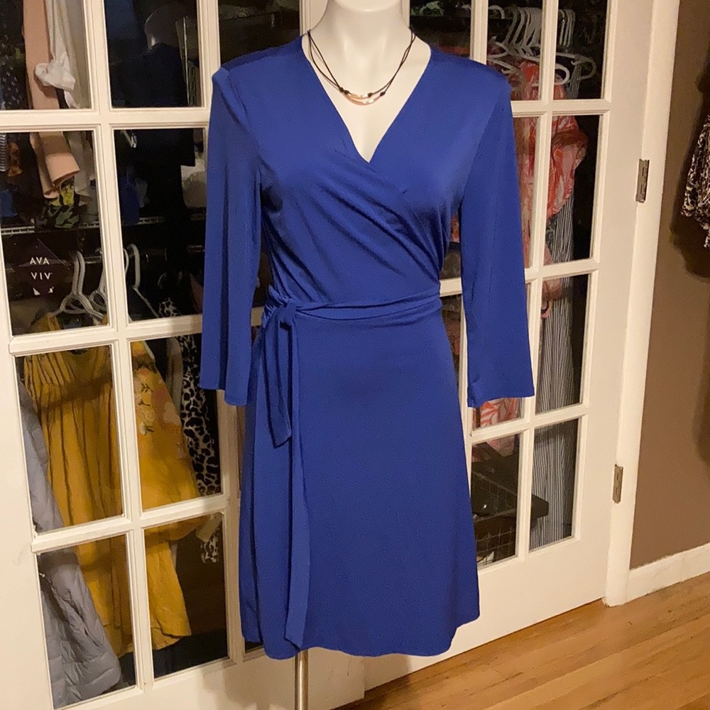 Blue wrap dress